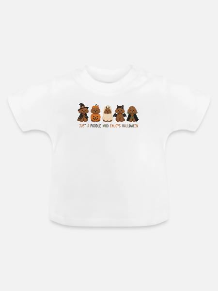 Pudel-Halloween-Crew - Baby Bio-T-Shirt mit Rundhals - Weiß