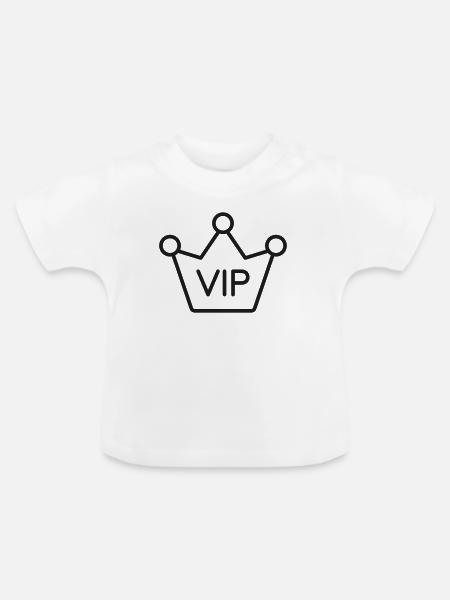 VIP-Kronenabzeichen - Baby Bio-T-Shirt mit Rundhals - Weiß