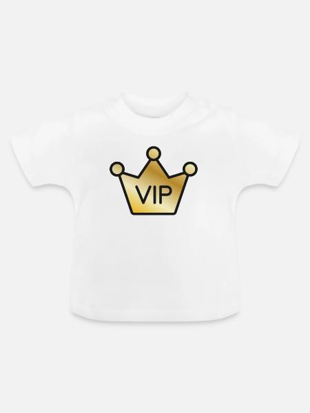 VIP Gold Crown - Baby Bio-T-Shirt mit Rundhals - Weiß