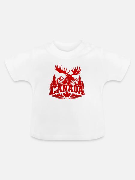 Canada Moose Crest - Baby Bio-T-Shirt mit Rundhals - Weiß