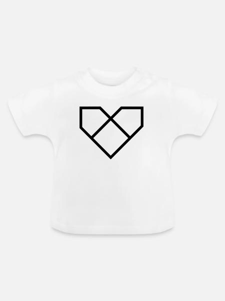 Printstream Herz - Baby Bio-T-Shirt mit Rundhals - Weiß