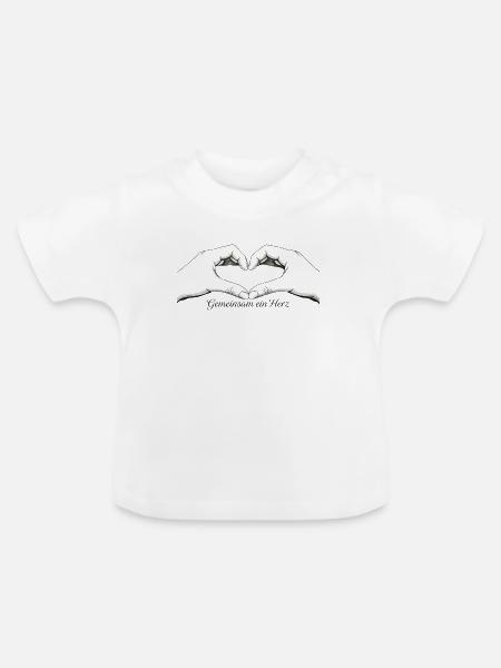 Gemeinsam ein Herz - Baby Bio-T-Shirt mit Rundhals - Weiß