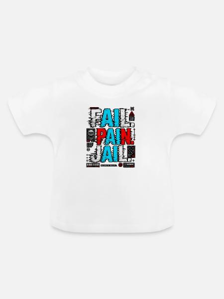 AI Grunge-Glitch-Tee - Baby Bio-T-Shirt mit Rundhals - Weiß