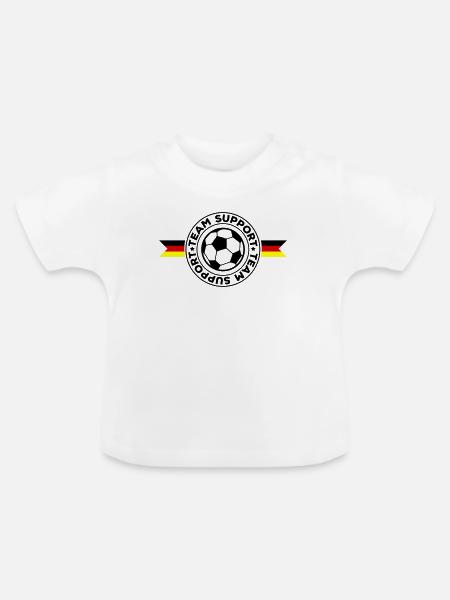 Deutschland Fußball Team Support - Baby Bio-T-Shirt mit Rundhals - Weiß