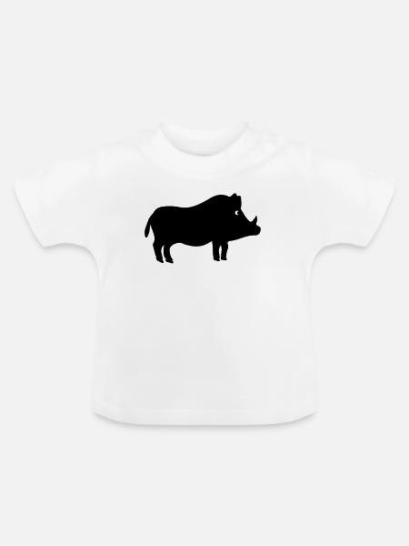Wildschwein - Baby Bio-T-Shirt mit Rundhals - Weiß