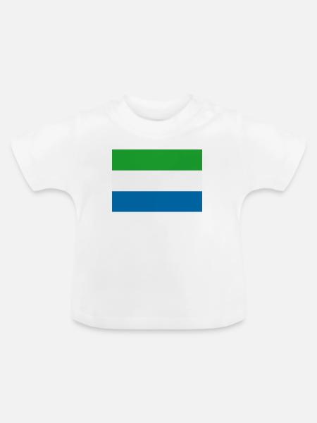 Sierra Leone-Flagge - Baby Bio-T-Shirt mit Rundhals - Weiß