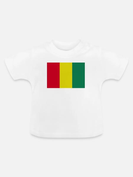 Guineanische Flagge - Baby Bio-T-Shirt mit Rundhals - Weiß