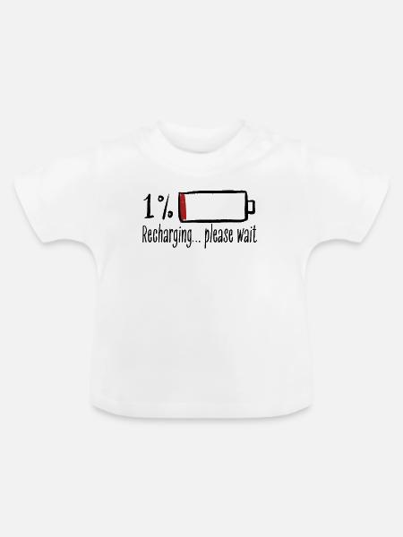 Recharging - Baby Bio-T-Shirt mit Rundhals - Weiß