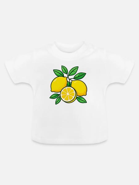 summer lemon - Baby Bio-T-Shirt mit Rundhals - Weiß
