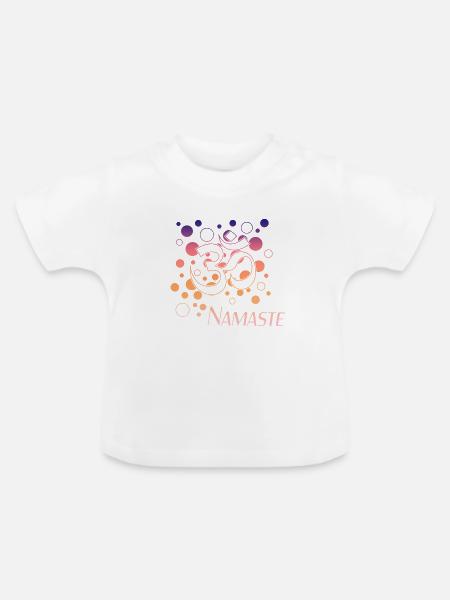 Namaste Om - Baby Bio-T-Shirt mit Rundhals - Weiß
