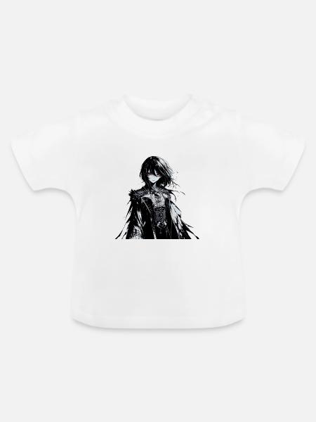 Gothic Manga Schattenheldin - Baby Bio-T-Shirt mit Rundhals - Weiß