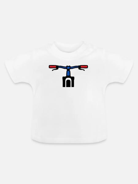 Mountainbike Lenker Grafik - Baby Bio-T-Shirt mit Rundhals - Weiß