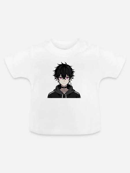 Dunkler Neon Gothy Charakter - Baby Bio-T-Shirt mit Rundhals - Weiß