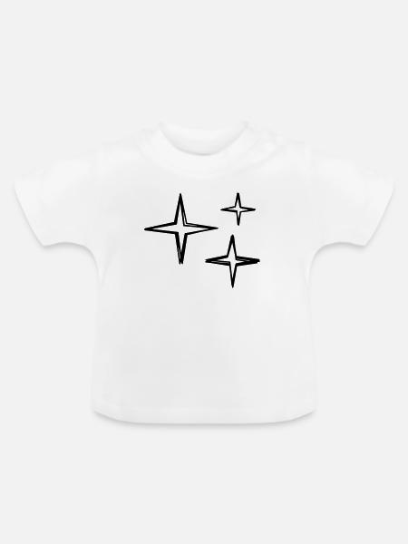 Funkeln handgezeichnet - Baby Bio-T-Shirt mit Rundhals - Weiß
