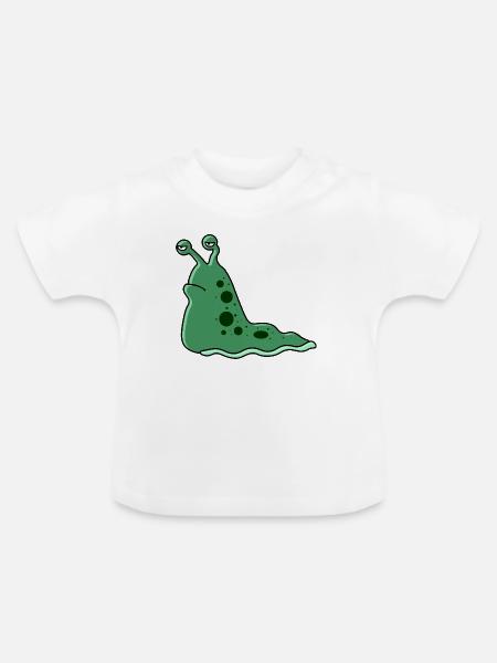 Grumpy gefleckte Schnecke - Baby Bio-T-Shirt mit Rundhals - Weiß