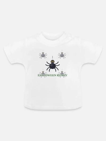 HALLOWEEN. KÜRBIS. SPINNE - Baby Bio-T-Shirt mit Rundhals - Weiß