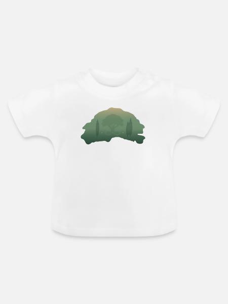 Der atmende Wald  - Baby Bio-T-Shirt mit Rundhals - Weiß