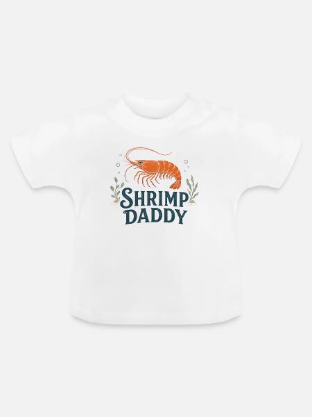 Shrimp Daddy Zwerggarnele - Baby Bio-T-Shirt mit Rundhals - Weiß