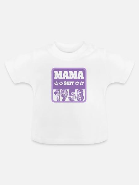 Mama 1958 - Baby Bio-T-Shirt mit Rundhals - Weiß