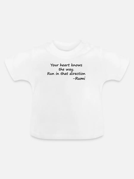 Dein-Herz-kennt-den-Weg - Baby Bio-T-Shirt mit Rundhals - Weiß