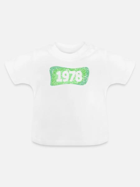 Kratzer 1978 - Baby Bio-T-Shirt mit Rundhals - Weiß