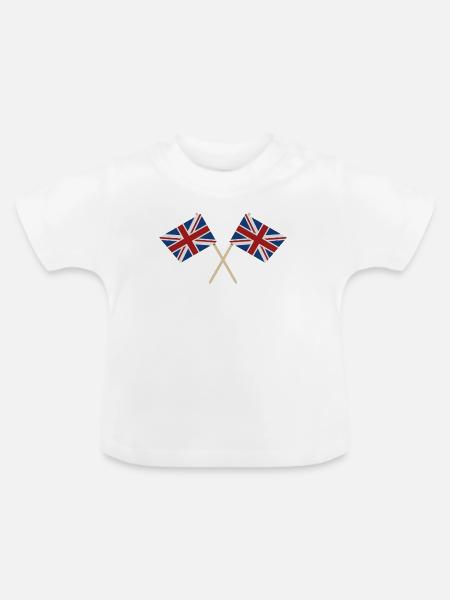 Flagge Großbritanniens - Baby Bio-T-Shirt mit Rundhals - Weiß