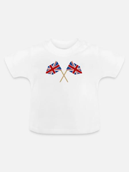 Flagge Großbritanniens - Baby Bio-T-Shirt mit Rundhals - Weiß