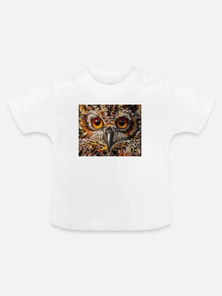 Wise Owl - Baby Bio-T-Shirt mit Rundhals - Weiß