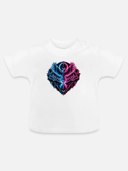 Neon Phönix Geometrie - Baby Bio-T-Shirt mit Rundhals - Weiß