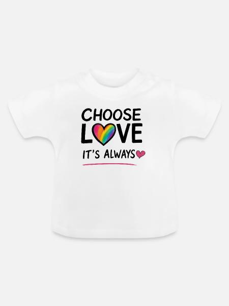 ICH WÄHLE LIEBE - Baby Bio-T-Shirt mit Rundhals - Weiß