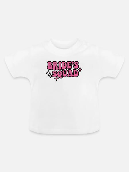 Brides Squad Schriftzug - Baby Bio-T-Shirt mit Rundhals - Weiß