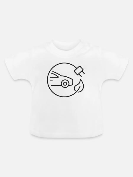 Eco Car Ladeleitung-Symbol - Baby Bio-T-Shirt mit Rundhals - Weiß