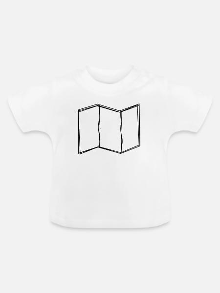 Wanderkarte handgezeichnet - Baby Bio-T-Shirt mit Rundhals - Weiß