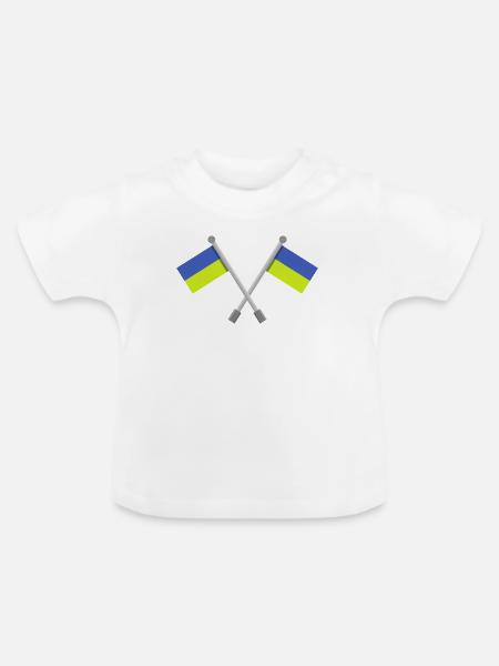 Ukrainische Flagge - Baby Bio-T-Shirt mit Rundhals - Weiß