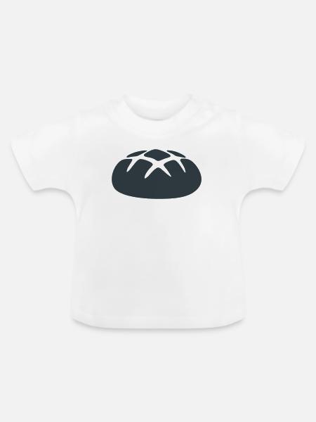 Dunkles Brotlaib Icon - Baby Bio-T-Shirt mit Rundhals - Weiß