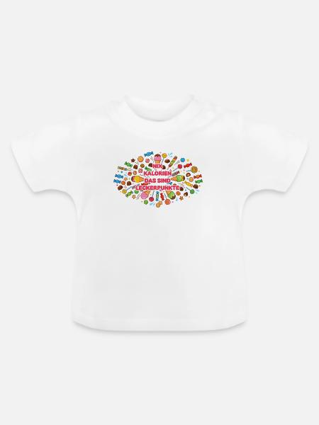 Nix Kalorien sondern Leckerpunkte - Baby Bio-T-Shirt mit Rundhals - Weiß