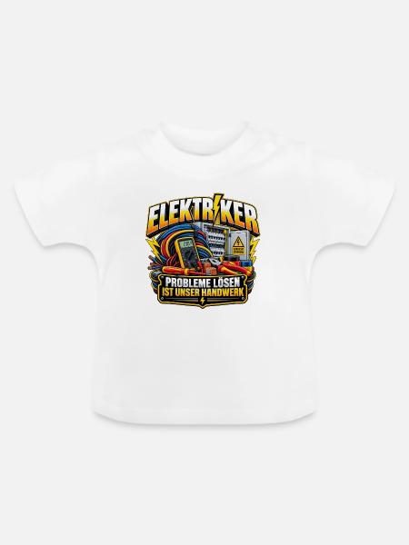 Elektrohandwerker Motiv Kabelchaos Elektriker - Baby Bio-T-Shirt mit Rundhals - Weiß