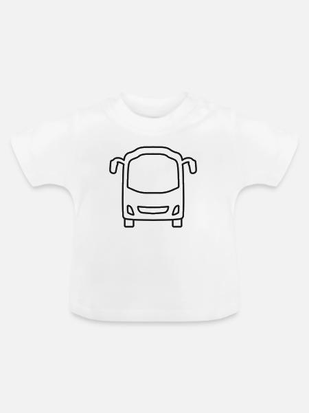 Bus-Frontlinien-Symbol - Baby Bio-T-Shirt mit Rundhals - Weiß