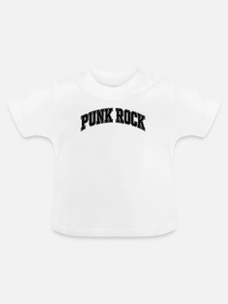 Punk Rock Schriftzug - Baby Bio-T-Shirt mit Rundhals - Weiß