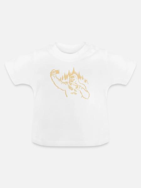 Sasquatch-Selfie in Pines - Baby Bio-T-Shirt mit Rundhals - Weiß