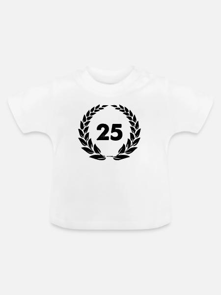 25 Kranz - Baby Bio-T-Shirt mit Rundhals - Weiß