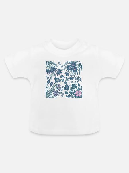 Nachtaktive Blüte - Baby Bio-T-Shirt mit Rundhals - Weiß