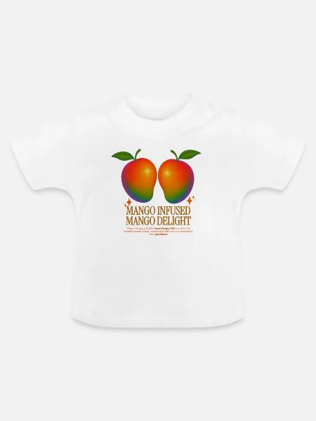 Mango-infundierte Mango-Delight - Baby Bio-T-Shirt mit Rundhals - Weiß