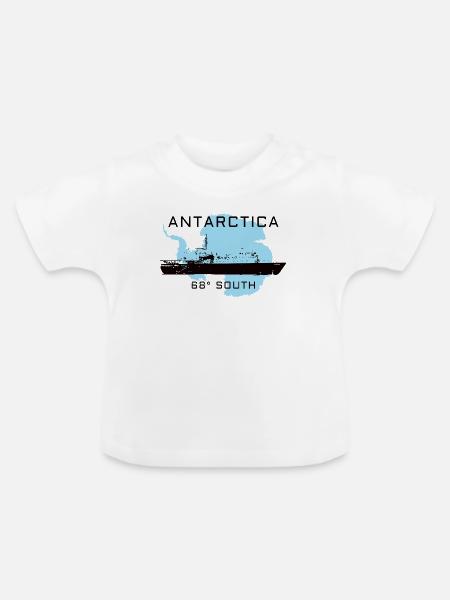 Antarktika Expedition 68°S - Baby Bio-T-Shirt mit Rundhals - Weiß