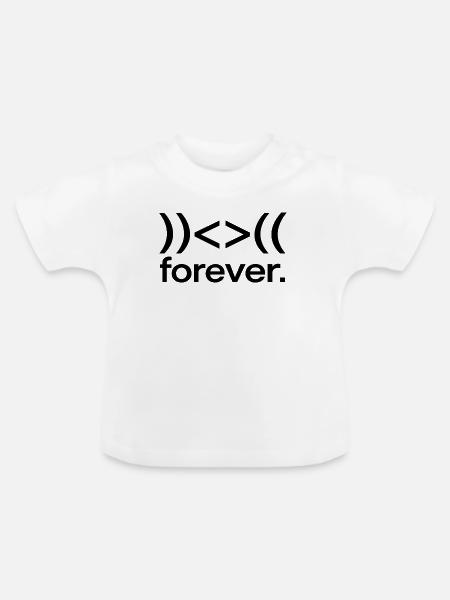 Für immer hin und her - Baby Bio-T-Shirt mit Rundhals - Weiß