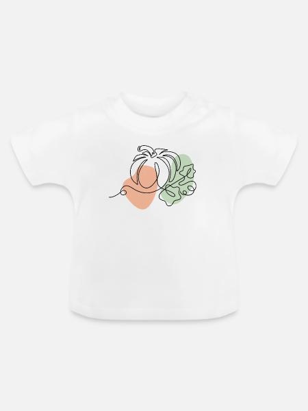 Abstrakte Linienformen mit Farbklecksen - Baby Bio-T-Shirt mit Rundhals - Weiß