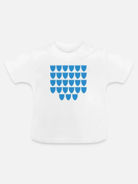 Blue Shield Muster - Baby Bio-T-Shirt mit Rundhals - Weiß