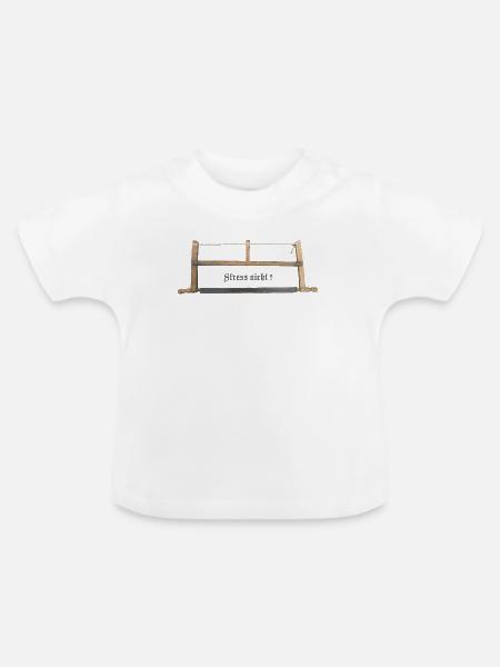 Tischlersäge Stress nicht! - Baby Bio-T-Shirt mit Rundhals - Weiß