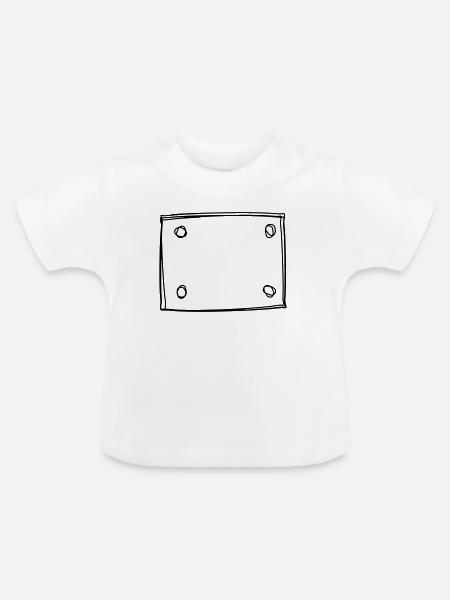 Startnummer handgezeichnet - Baby Bio-T-Shirt mit Rundhals - Weiß