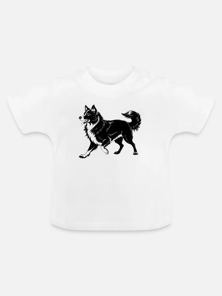 Australian Shepherd Dog-Gangarten - Baby Bio-T-Shirt mit Rundhals - Weiß